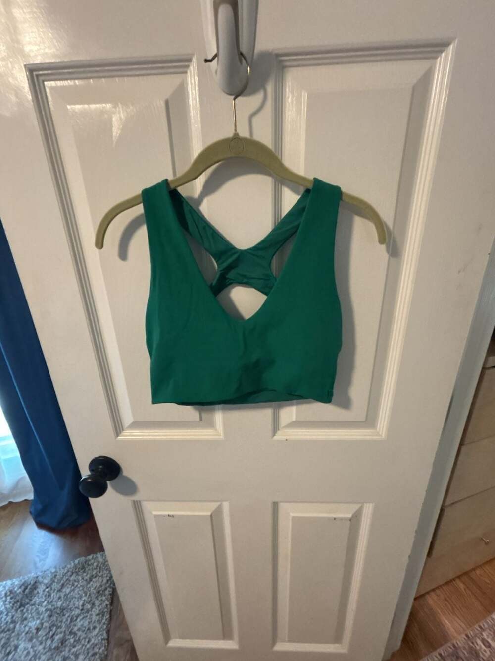 Lululemon Bend This Scoop and Cross Bra Green Light Support